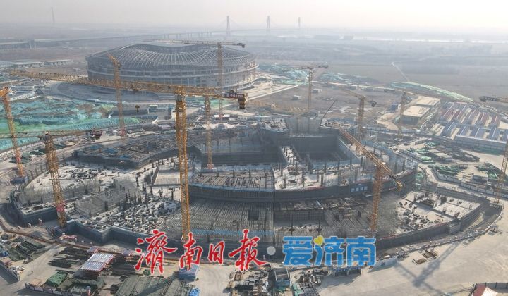 两馆一中心开建地上主体结构,济南黄河体育中心快马加鞭今日